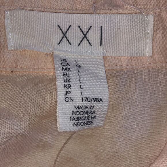 Forever 21 XX1 Women’s Button Down Blouse Peach Size Large NWT - Picture 3 of 14